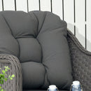 Outsunny 4 PCS Rattan Garden Furniture, Padded Cushions Conversation Sofa Set