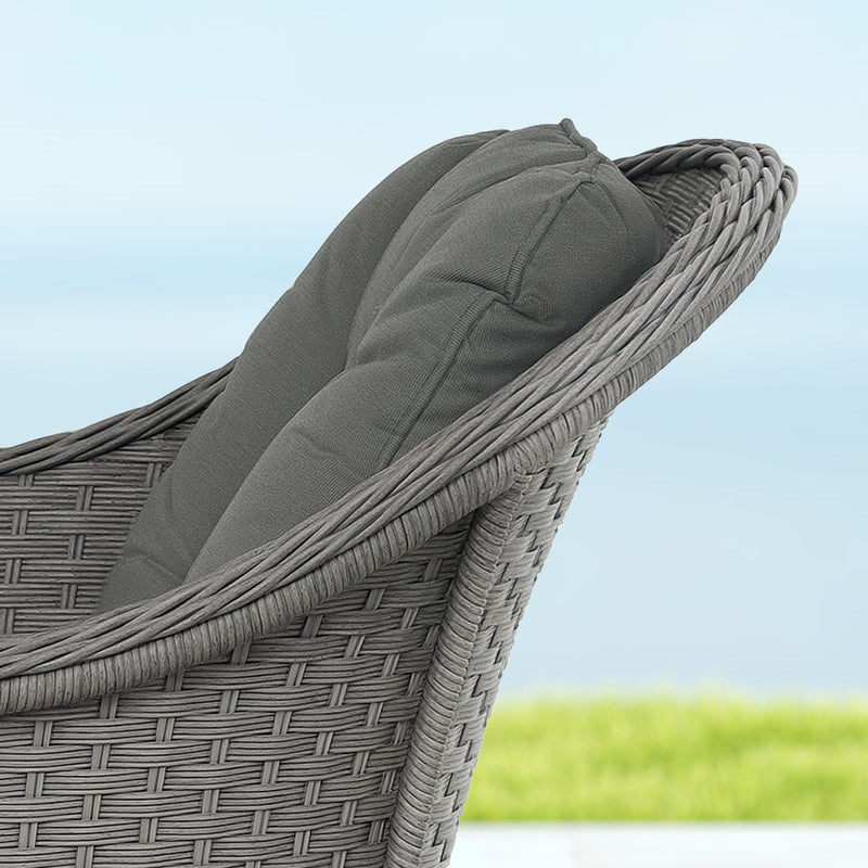 Outsunny 4 PCS Rattan Garden Furniture, Padded Cushions Conversation Sofa Set