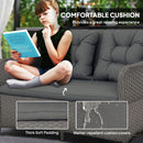 Outsunny 4 PCS Rattan Garden Furniture, Padded Cushions Conversation Sofa Set