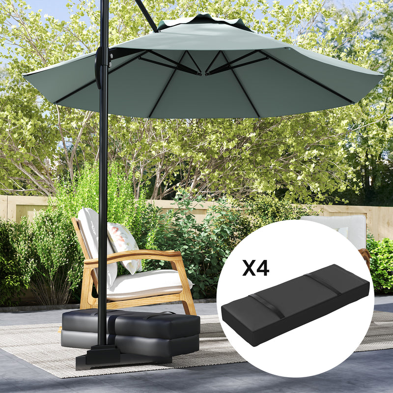 Outsunny Parasol Weights Set, Parasol Base Weights Bags, Black