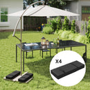 Outsunny Parasol Weights Set, Parasol Base Weights Bags, Black