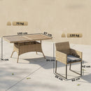 Outsunny Rattan Garden Furniture Set, Rattan Table And Chairs With Cushions