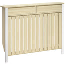 HOMCOM Radiator Cover with Drawer and Vertical Slats Oak