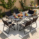 Breeins 95cm/120cm Portable Folding Camping Table with 4 or 6 Chairs