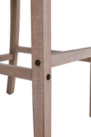 Livingandhome Set of 2 Linen Tufted Bar Stools with Wood Legs