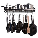 Lifeideas Kitchen Metal Shelves Saucepan Pan Pot Rack Storage Shelf with 10 Hooks Wall Mounted