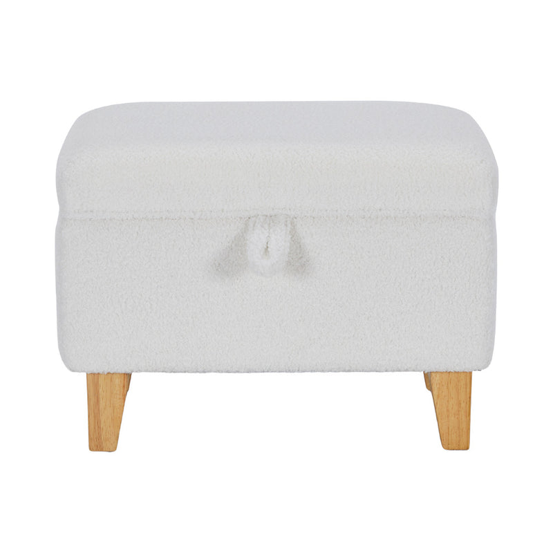 Livingandhome Teddy Fleece Upholstered Storage Ottoman