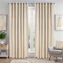 Triple Woven Blackout Velvet Ring Top Curtains with Cascading Diamante Studs Cream
