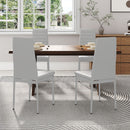 Livingandhome Set of 4 Modern Faux Leather Armless High Back Dining Chairs