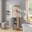 4-Tier Single-door Tall Bathroom Storage Cabinet
