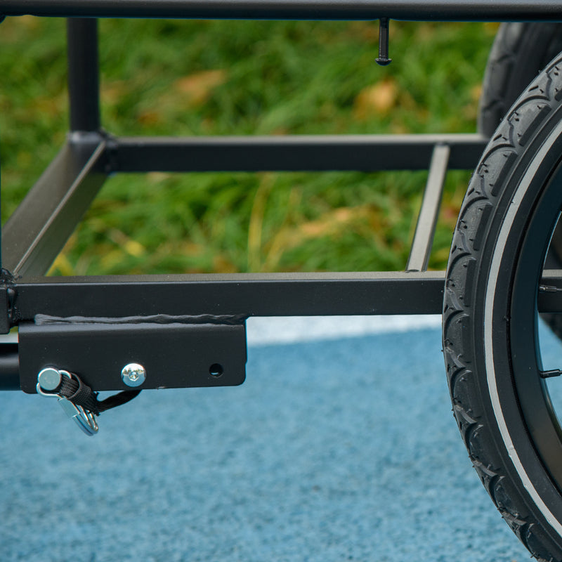 HOMCOM Bicycle Trailer with 65L Foldable Storage Box and Pneumatic Tyres, Blue
