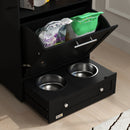 PawHut Pet Feeder Station, Dog Cat Food Storage Feeding Station, Food Cabinet