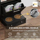 PawHut Pet Feeder Station, Dog Cat Food Storage Feeding Station, Food Cabinet