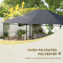 Outsunny 3 X 4m Gazebo Canopy Replacement Gazebo Roof Cover - Grey