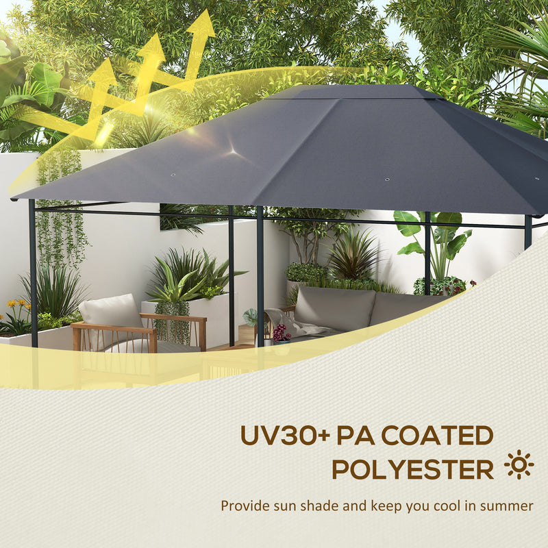 Outsunny 3 X 4m Gazebo Canopy Replacement Gazebo Roof Cover - Grey
