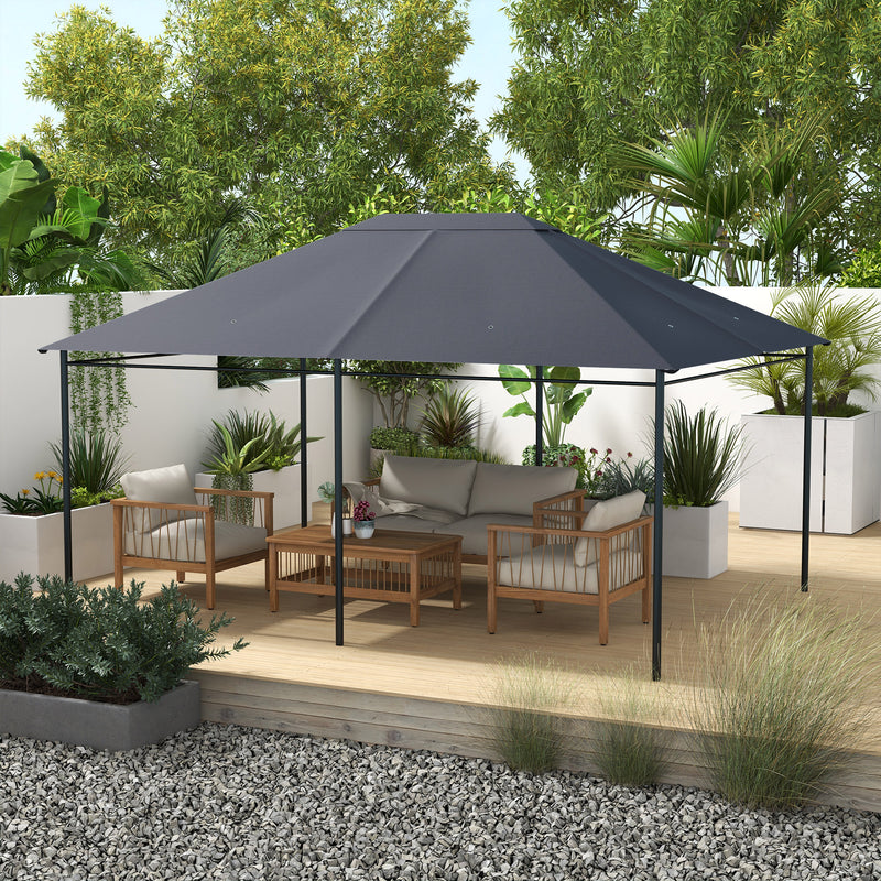 Outsunny 3 X 4m Gazebo Canopy Replacement Gazebo Roof Cover - Grey