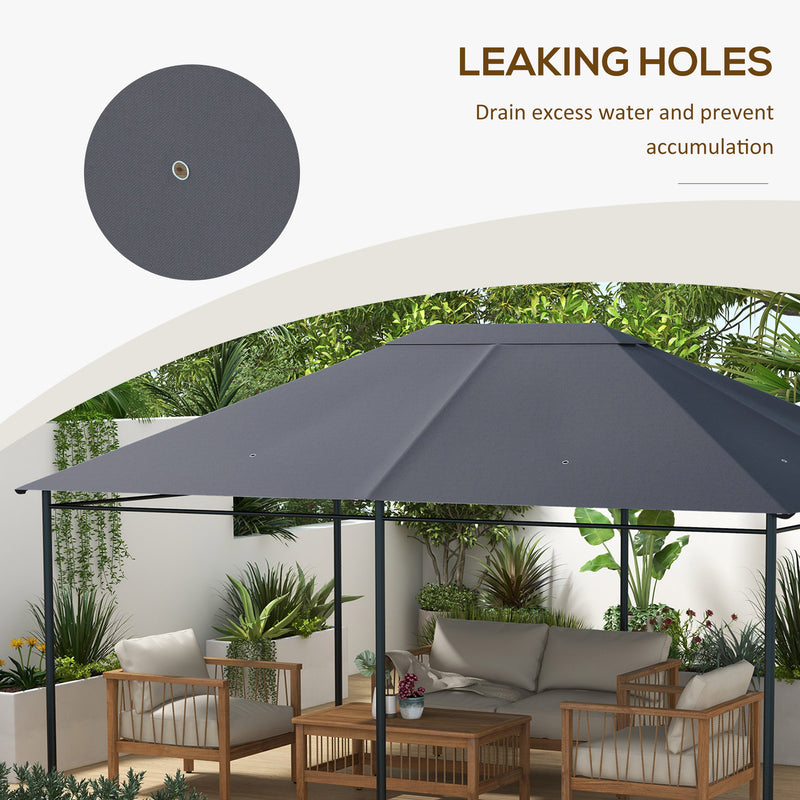 Outsunny 3 X 4m Gazebo Canopy Replacement Gazebo Roof Cover - Grey