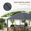Outsunny 3 X 4m Gazebo Canopy Replacement Gazebo Roof Cover - Grey