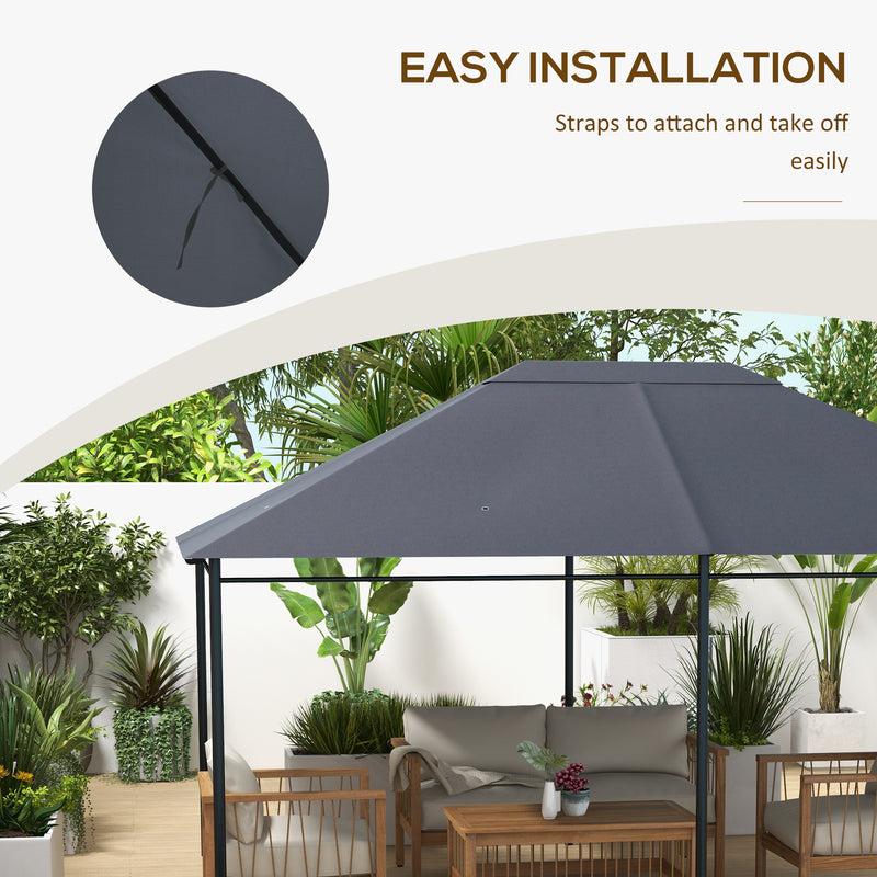 Outsunny 3 X 4m Gazebo Canopy Replacement Gazebo Roof Cover - Grey
