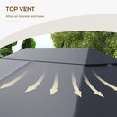 Outsunny 3 X 4m Gazebo Canopy Replacement Gazebo Roof Cover - Grey