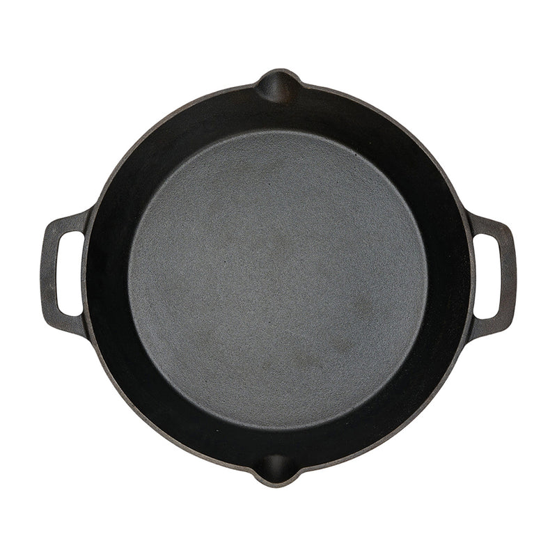 Lifeideas Round Cast Iron Skillet with Handles