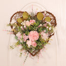 Lifeideas Rustic Assorted Flowers Heart-shaped Wreath Wedding Decoration