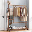 Lifeideas Bamboo Garment Hat Rack with Wheels