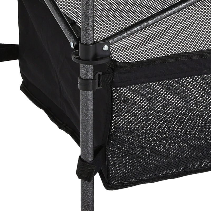 Livingandhome Aluminum Roll-Top Foldable Camp Table with Mesh Shelf
