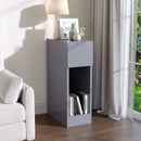 Livingandhome Grey Bedside Table with a Drawer
