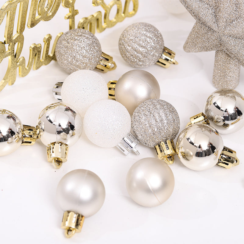 Lifeideas 30 Pieces Shatterproof Christmas Tree Ornament Set Xmas Bauble and Snowflake Tree Topper