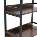 Livingandhome 5-Tier Arched Wooden Bookcase Storage Shelf