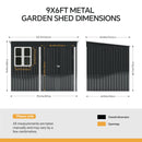 9x6FT Outdoor Metal Garden Storage Shed