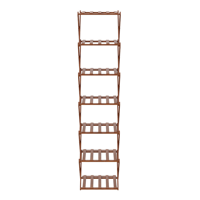 Cottonfy UK 7-Tier Bamboo Folding Shoe Rack