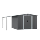 Breeins Outdoor Metal Storage Shed with Lean-to