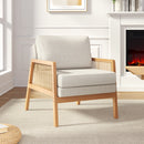 Livingandhome Classic Cushioned Wood Accent Armchair