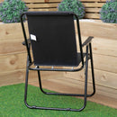 Black Lightweight Foldable Canvas Chair With  Plastic Armrests