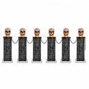 Pack of 2: 90cm x 1.2m Battery Powered Light Up Halloween Skull Fence with LEDs