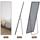 HOMCOM Full Length Mirror, Standing Or Wall-Mounted Dressing Mirror, Black