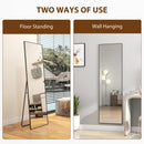 HOMCOM Full Length Mirror, Standing Or Wall-Mounted Dressing Mirror, Black
