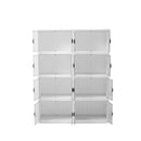 Livingandhome 4-Tier Foldable Storage Box with Magnetic Doors