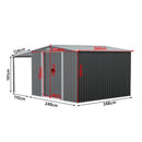 Breeins Outdoor Metal Storage Shed with Lean-to