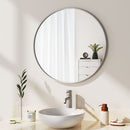 Livingandhome Nordic Round Bathroom Framed Mirror Wall Hanging