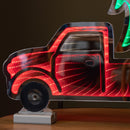 40cm Infinity Light up Christmas Truck Decoration with Red & Green LEDs on Wooden Base