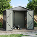 8*6FT Metal Apex Roof Garden Storage Shed