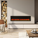 Electric Fireplace with Adjustable Flames, Wall Mounted or Freestanding