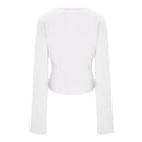 V-Neck Twist Front T-shirt with Long Bell Sleeves