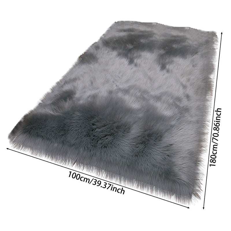 Lifeideas Grey Rectangular Shaggy Floor Rug