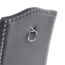 Livingandhome Set of 2 Grey Velvet High Back Dinning Chair