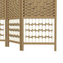 HOMCOM 4 Panel Folding Room Divider, Freestanding Privacy Screen, Natural