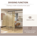 HOMCOM 4 Panel Folding Room Divider, Freestanding Privacy Screen, Natural